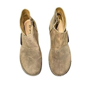 Born Tora Booties Women's Shoes Distressed Green Leather Ankle Boots Size 9